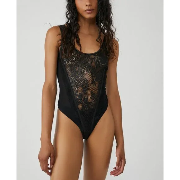 🎉LAST CHANCE🎉 FREE PEOPLE Off Beat Bodysuit / Black - Picture 6 of 12